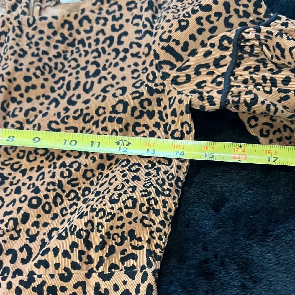 GAP Kids Corduroy Brown Leopard Print Short Sleeve Dress Sz XL/12